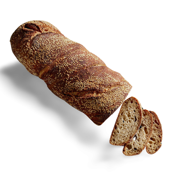 Hantverk twist surdegsbröd med sesam
